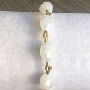 New Auth Chan Luu White Crystal Pull Tie Bracelet